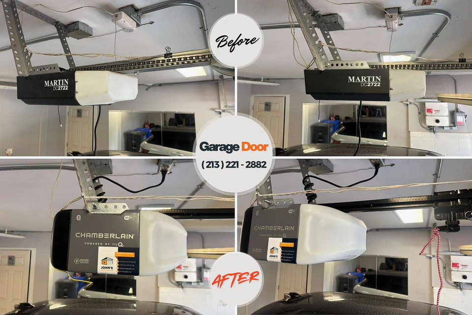 Before and after: garage door repair Ampere North, NJ